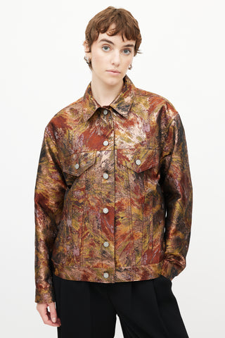 Dries Van Noten Red 
Multicolour Brocade Jacket