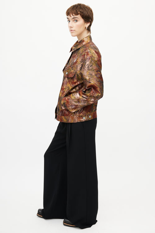 Dries Van Noten Red 
Multicolour Brocade Jacket