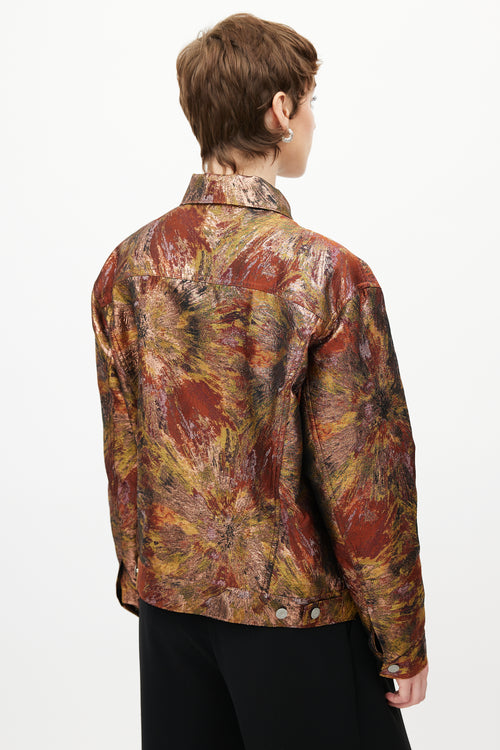 Dries Van Noten Red 
Multicolour Brocade Jacket