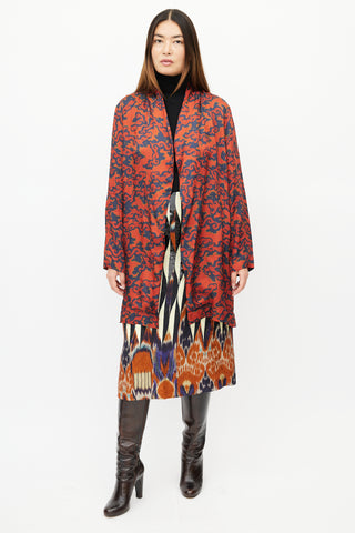 Dries Van Noten Red 
Navy Cloud Robe