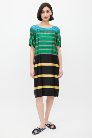 Dries Van Noten SS 2015 Gren 
Multicolour Striped Dress