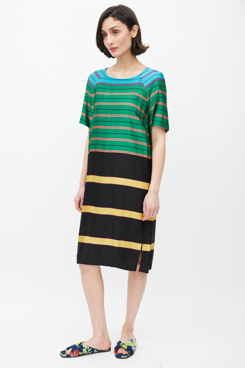 Dries Van Noten SS 2015 Gren 
Multicolour Striped Dress