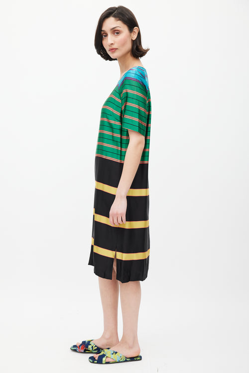 Dries Van Noten SS 2015 Gren 
Multicolour Striped Dress