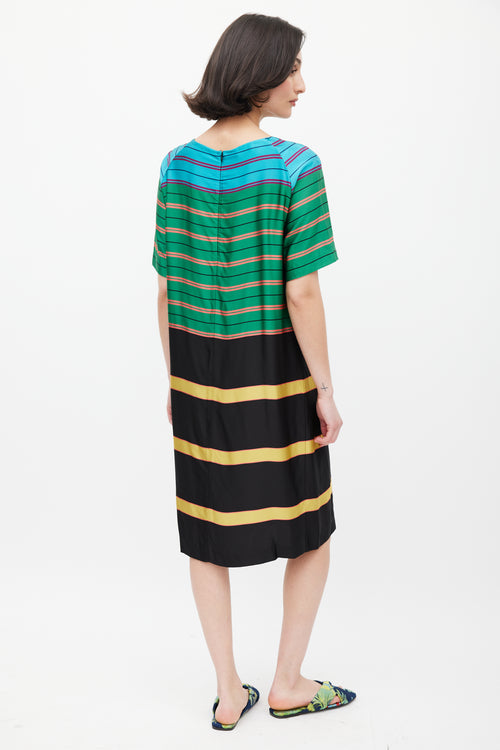 Dries Van Noten SS 2015 Gren 
Multicolour Striped Dress