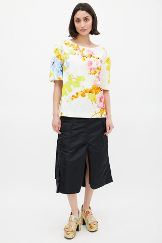 Dries Van Noten SS 2020 White 
Multicolour Floral Top