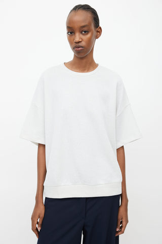 Dries Van Noten Silver Glitter Oversized Jersey T-Shirt