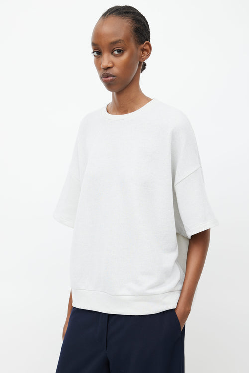 Dries Van Noten Silver Glitter Oversized Jersey T-Shirt