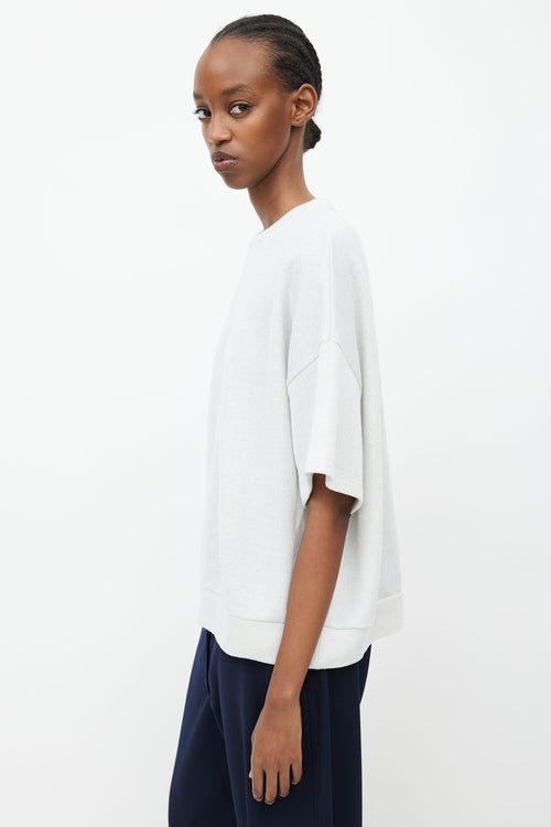 Dries Van Noten Silver Glitter Oversized Jersey T-Shirt