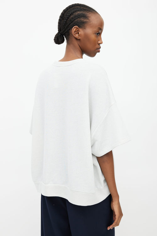 Dries Van Noten Silver Glitter Oversized Jersey T-Shirt