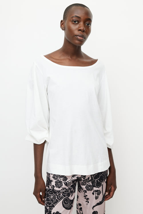 Dries Van Noten White Bateau Top