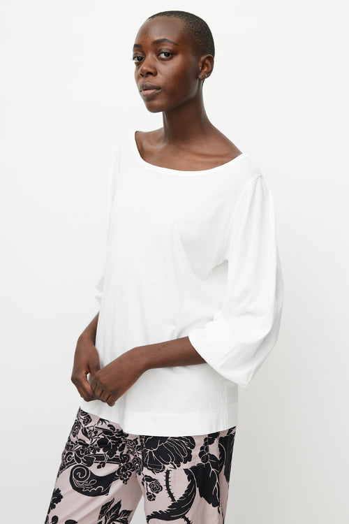 Dries Van Noten White Bateau Top