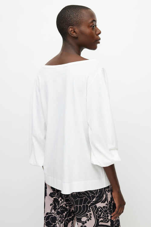 Dries Van Noten White Bateau Top