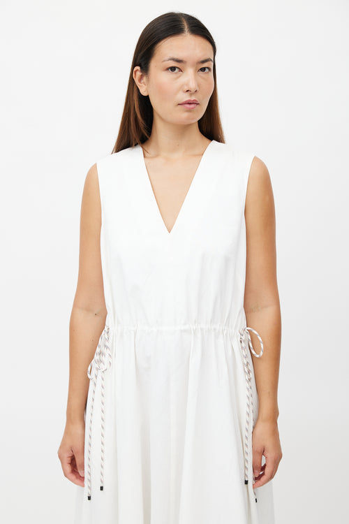 Dries Van Noten White Drawstring Maxi Dress