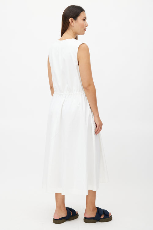 Dries Van Noten White Drawstring Maxi Dress