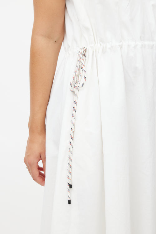 Dries Van Noten White Drawstring Maxi Dress