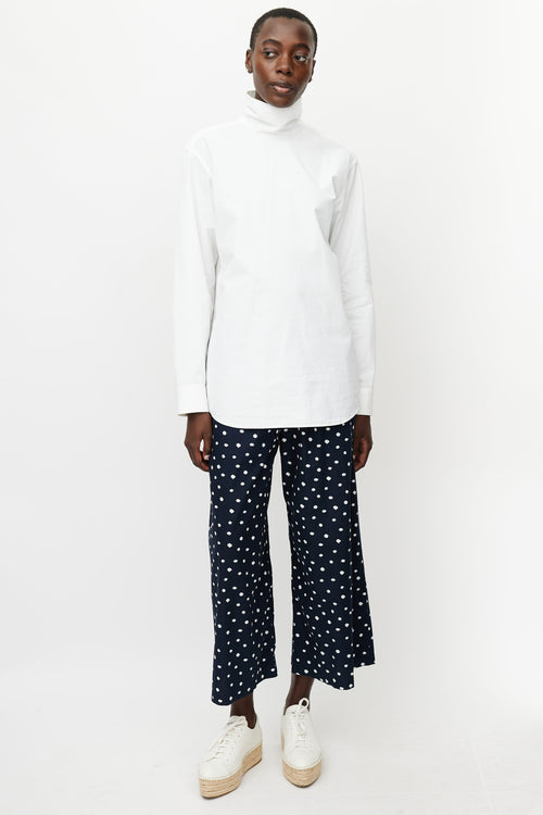 Dries Van Noten White High Collar Shirt