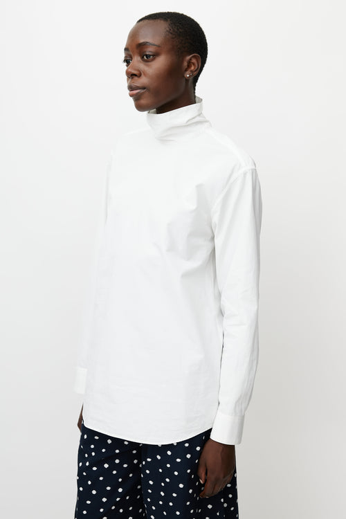 Dries Van Noten White High Collar Shirt