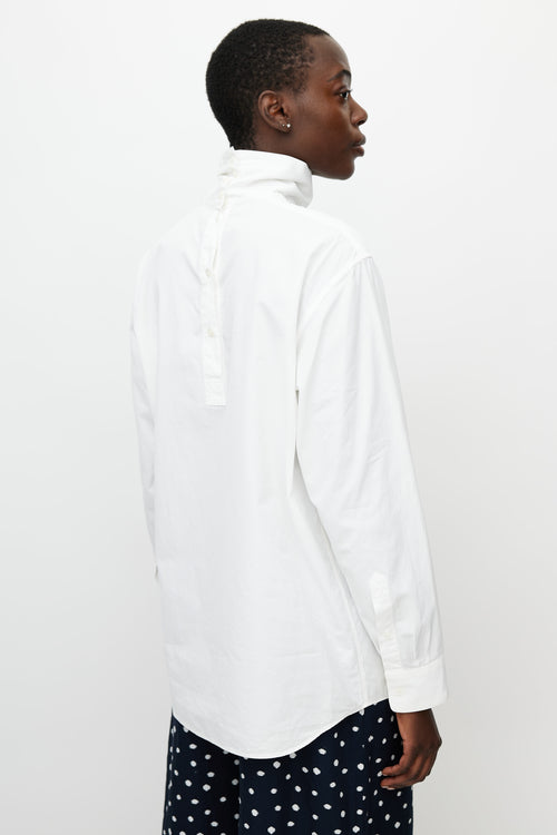 Dries Van Noten White High Collar Shirt