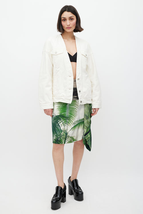 Dries Van Noten White Padded Denim Jacket