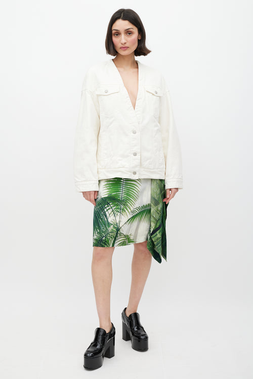 Dries Van Noten White Padded Denim Jacket