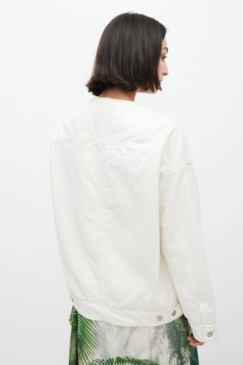 Dries Van Noten White Padded Denim Jacket