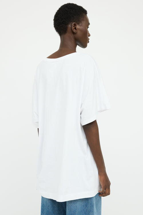 Dries Van Noten White Tie Hem Short Sleeve Top