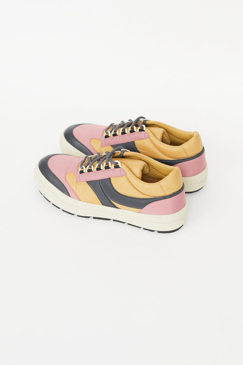 Dries Van Noten Yellow 
Multicolour Nylon Sneaker