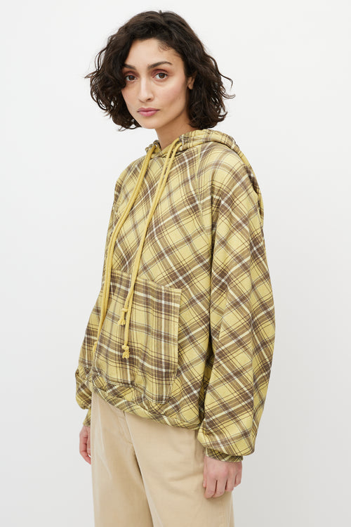 Yellow 
Grey Plaid Hoodie