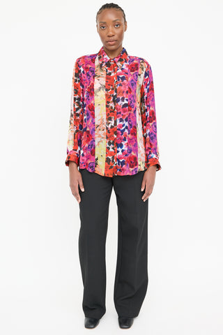 Dries Van Noten Multi Floral Sheer Blouse