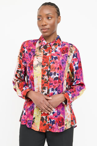 Dries Van Noten Multi Floral Sheer Blouse