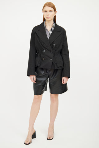 Dries Van Noten Black Cotton Linen Blazer