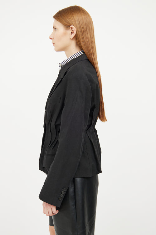 Dries Van Noten Black Cotton Linen Blazer