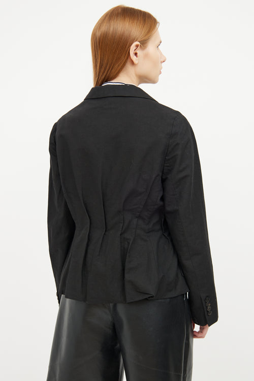 Dries Van Noten Black Cotton Linen Blazer