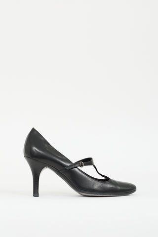 Dries Van Noten Black Leather Mary Jane Pump