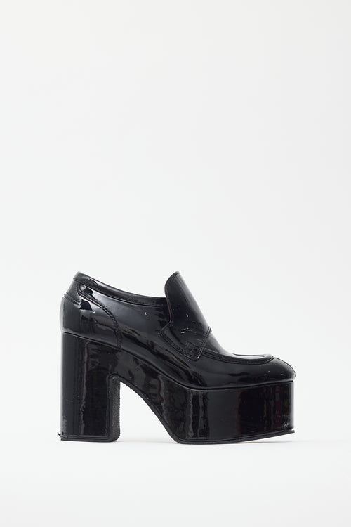 Dries Van Noten Black Patent Platform Loafer