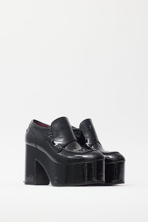 Dries Van Noten Black Patent Platform Loafer