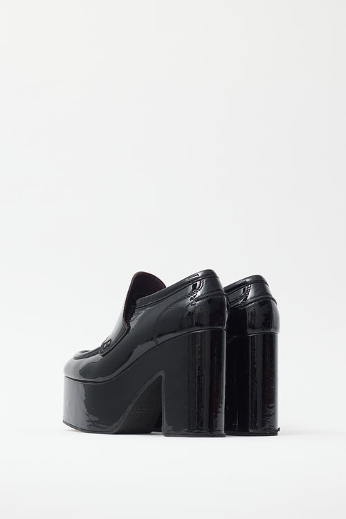 Dries Van Noten Black Patent Platform Loafer