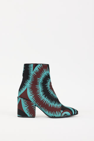 Dries Van Noten Blue 
Multicolour Jacquard Ankle Boot