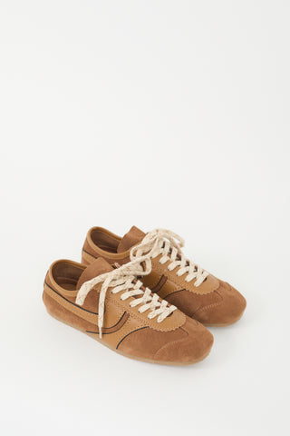 Dries Van Noten Brown Suede 
Leather Sneaker