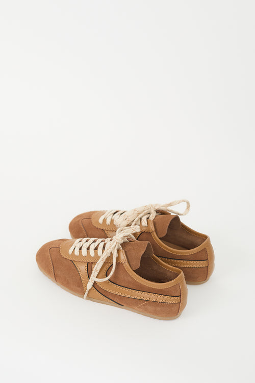 Dries Van Noten Brown Suede 
Leather Sneaker