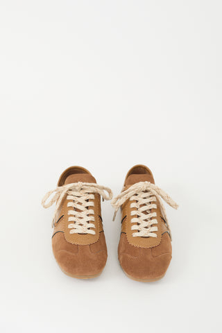 Dries Van Noten Brown Suede 
Leather Sneaker