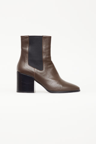 Dries Van Noten Brown 
Black Leather Chelsea Boot