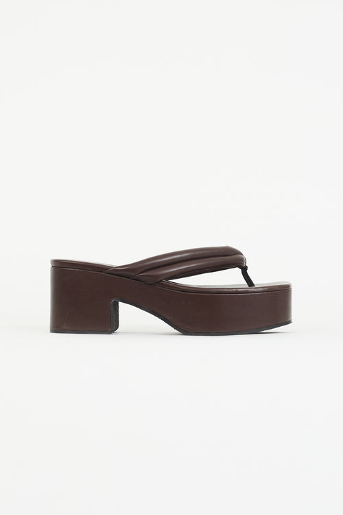 Dries Van Noten Brown Leather Platform Sandal