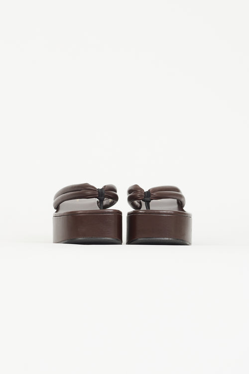 Dries Van Noten Brown Leather Platform Sandal