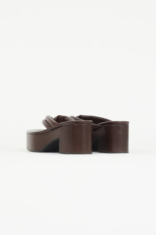 Dries Van Noten Brown Leather Platform Sandal