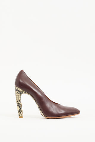 Dries Van Noten Brown Mixed Leather Pump