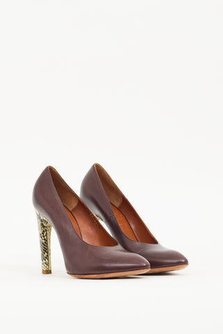 Dries Van Noten Brown Mixed Leather Pump