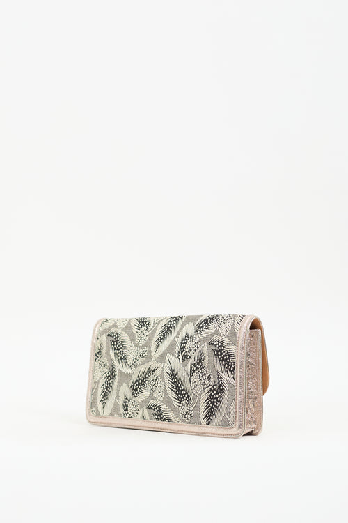 Dries Van Noten Silver 
Gold Leaf Brocade Clutch