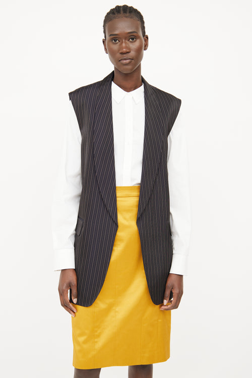 Dries Van Noten Black 
Brown Stripe Vest