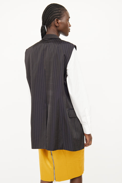 Dries Van Noten Black 
Brown Stripe Vest